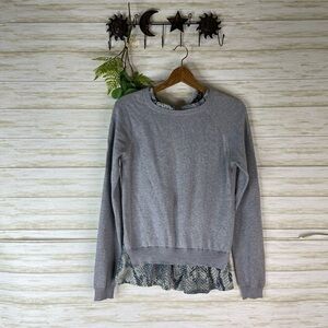 Octavia Gray Layered Blouse Cotton Sweater